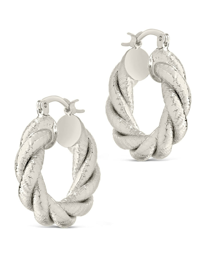 Esme Textured Braided Hoop Earrings