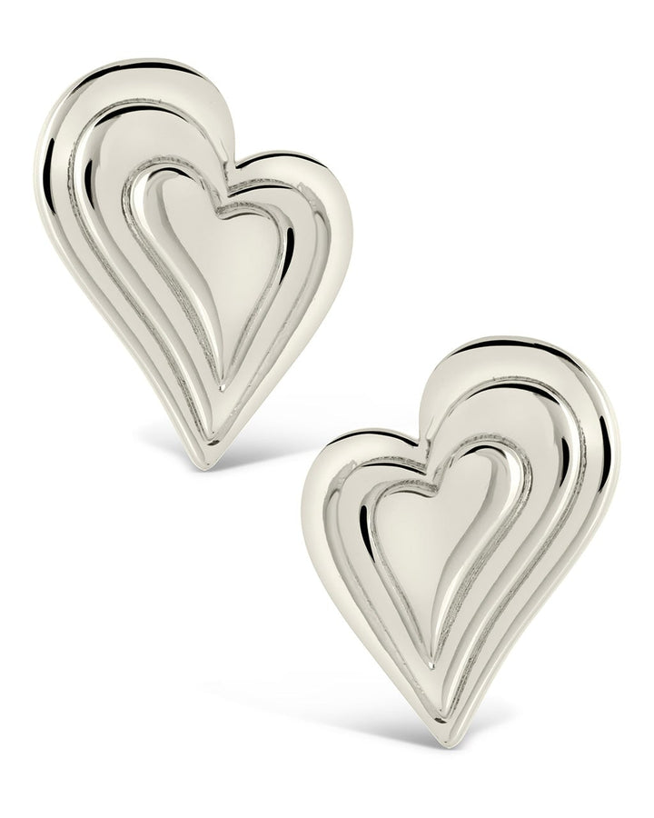 Beating Heart Statement Stud Earrings