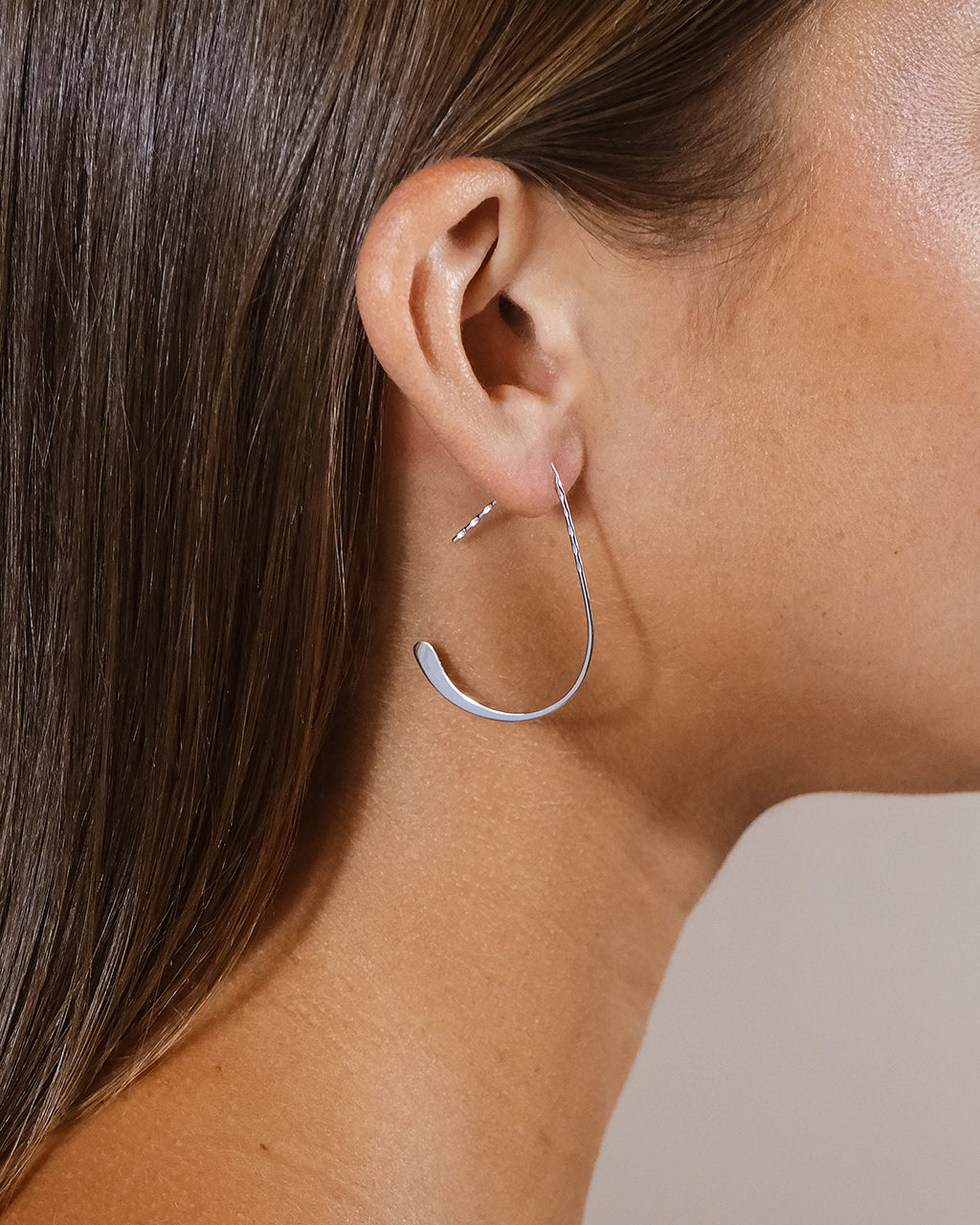 Sterling Silver Teardrop Threader Earrings
