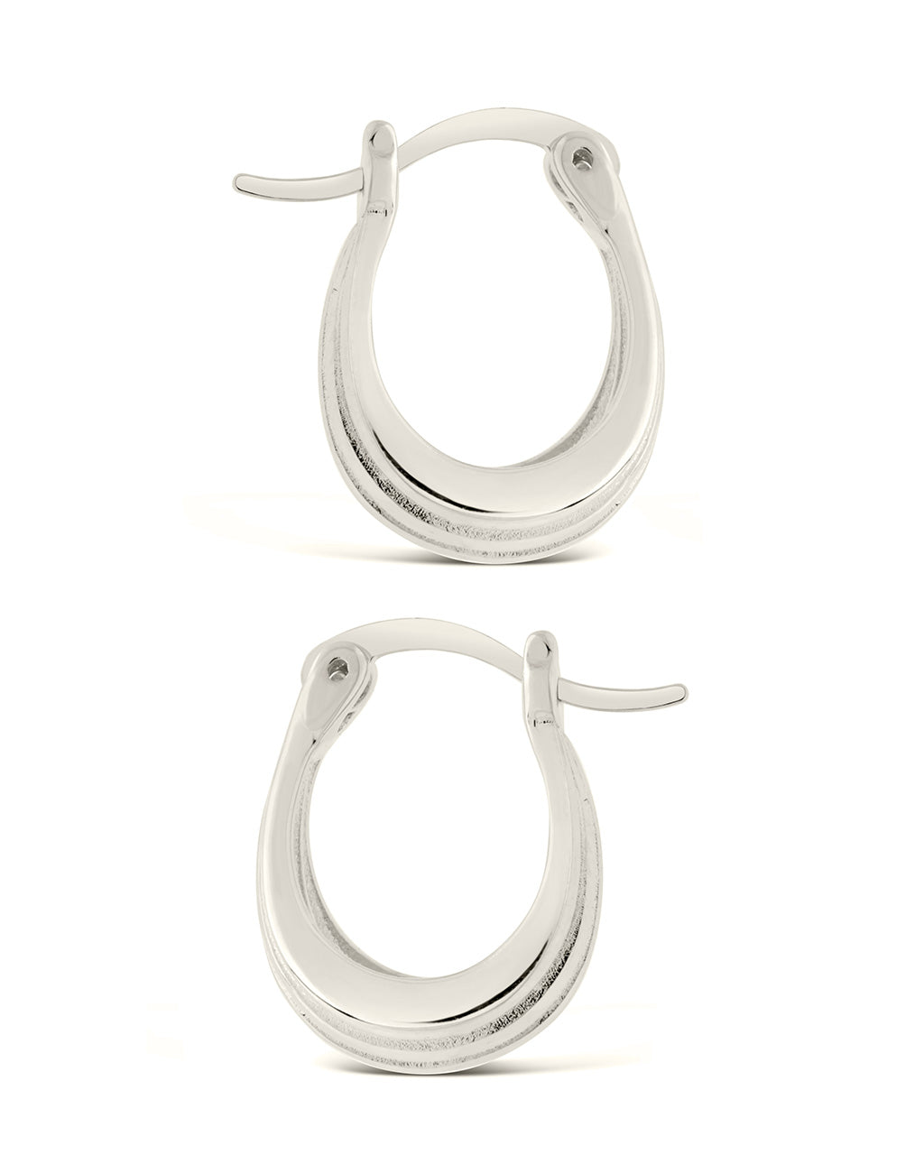 Sterling Silver Ripple Statement Hoop Earrings