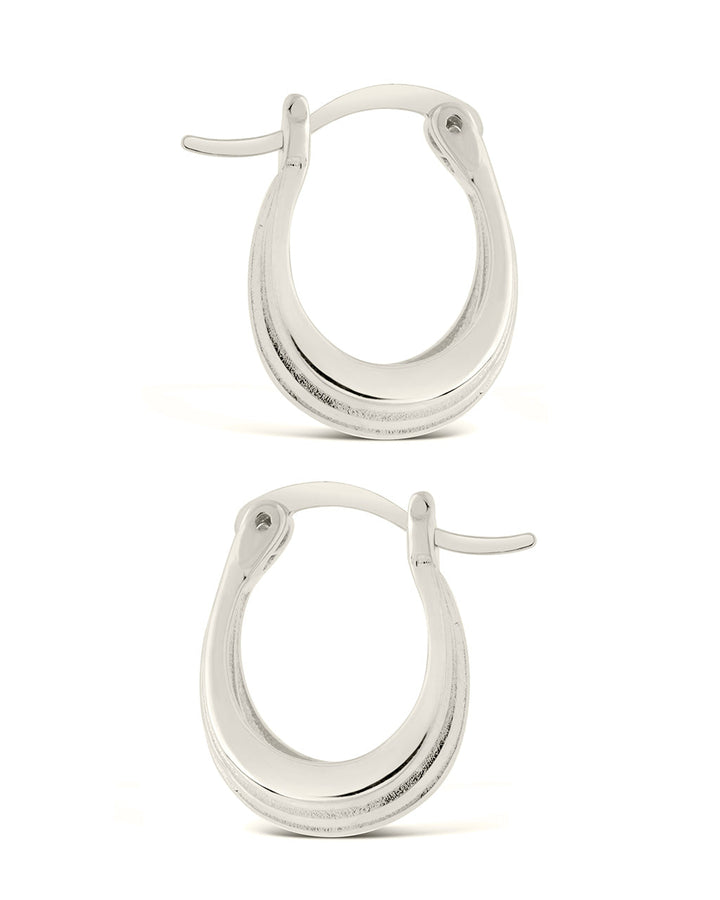 Sterling Silver Ripple Statement Hoop Earrings