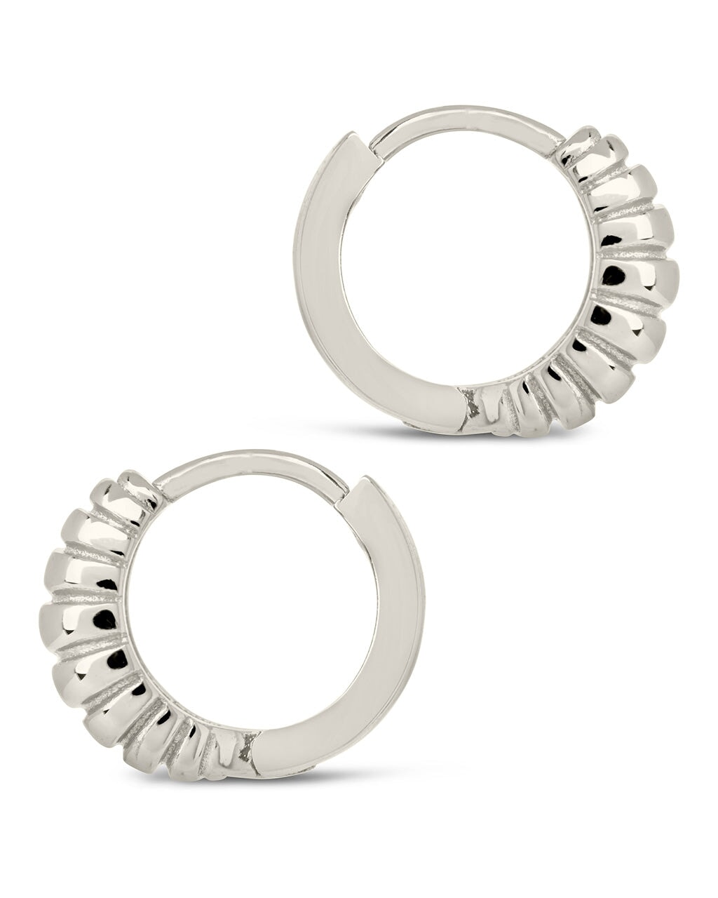 Sterling Silver Graham Ribbed Micro Hoop Earrings