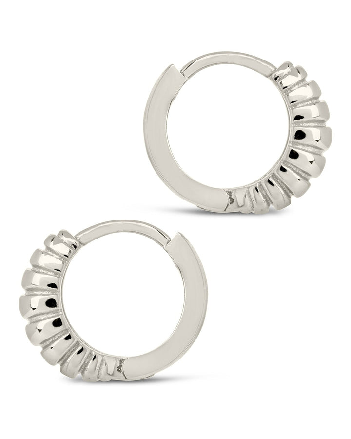 Sterling Silver Graham Ribbed Micro Hoop Earrings