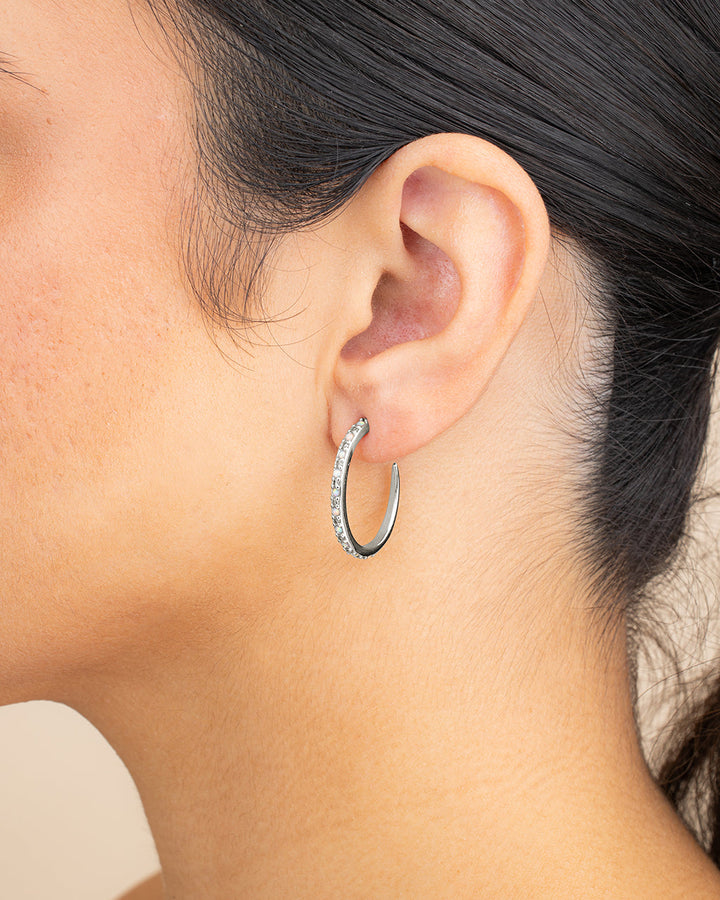 Lorna CZ & Opal Studded Hoop Earrings