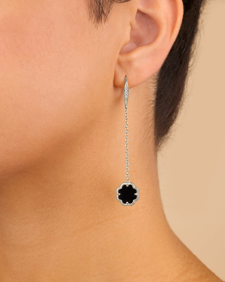 Rose Petal Long Drop Earrings