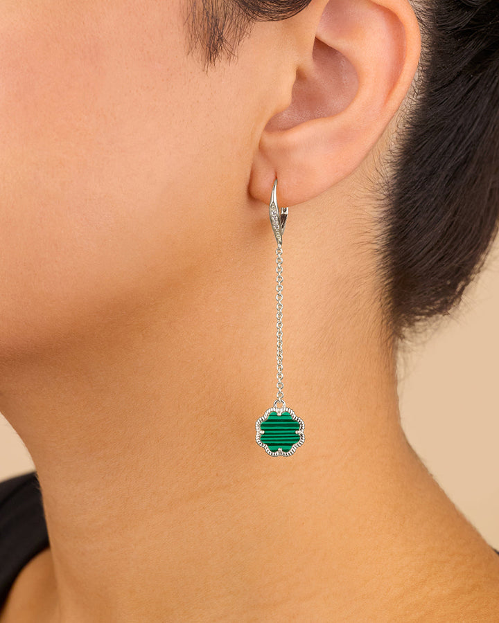 Rose Petal Long Drop Earrings