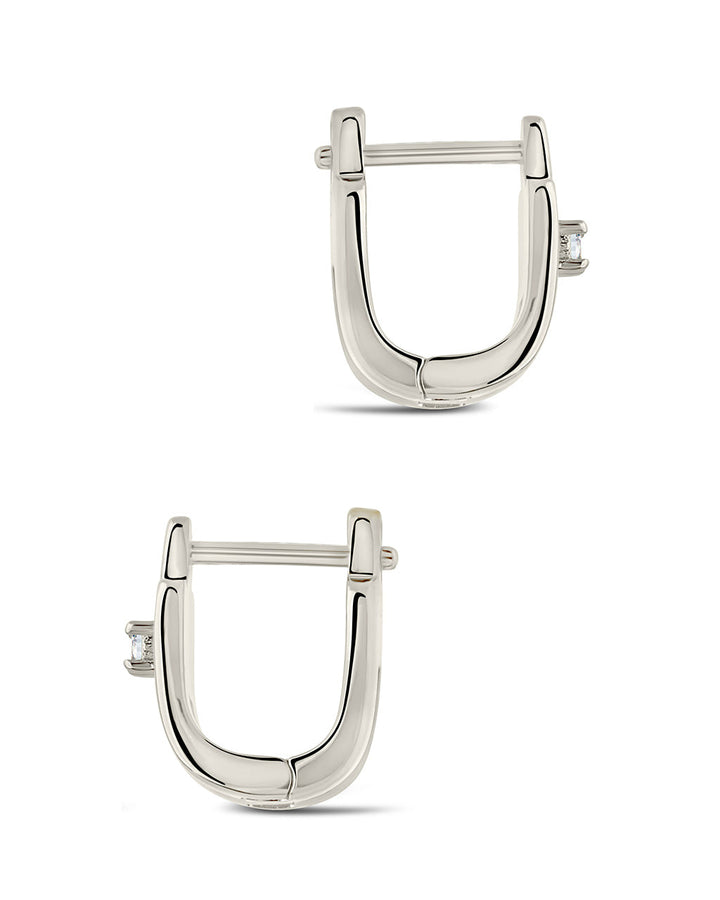Zella CZ & Enamel Huggie Hoop Earrings