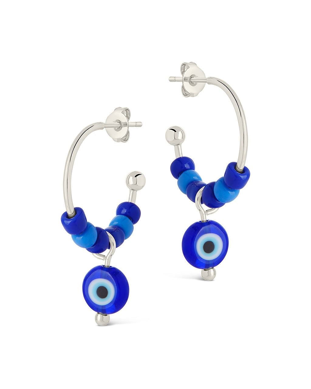 Sibyl Evil Eye Beaded Hoop Earrings