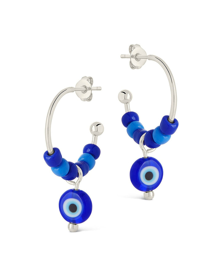 Sibyl Evil Eye Beaded Hoop Earrings