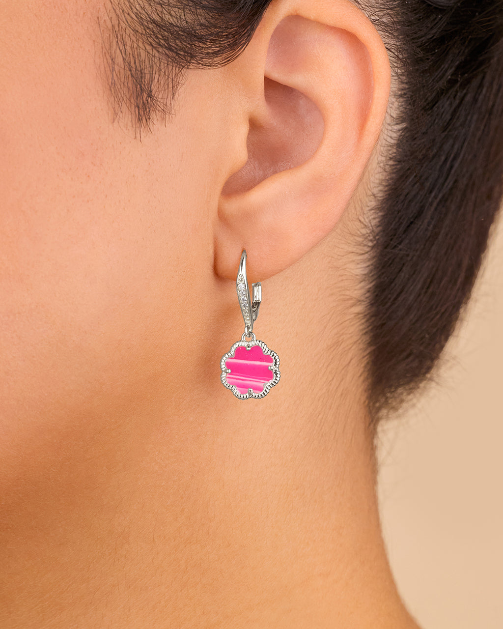 Rose Petal Short Drop Earrings