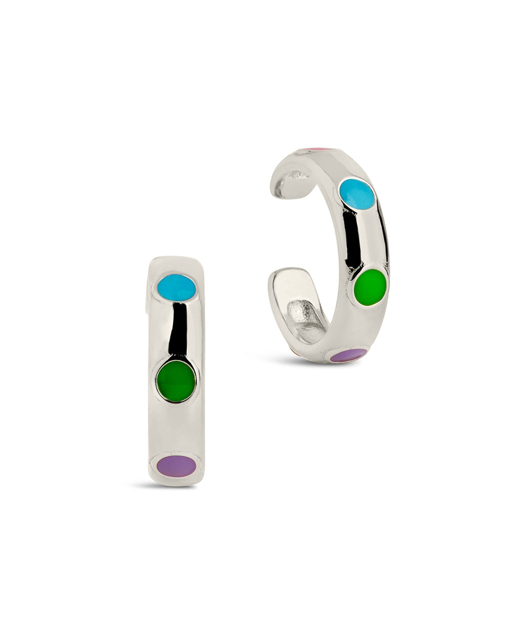 Sterling Silver Truvy Enamel Ear Cuff Set of 2