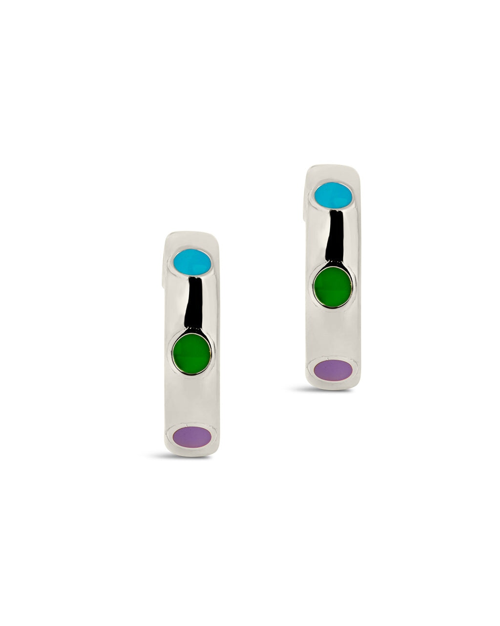 Sterling Silver Truvy Enamel Ear Cuff Set of 2