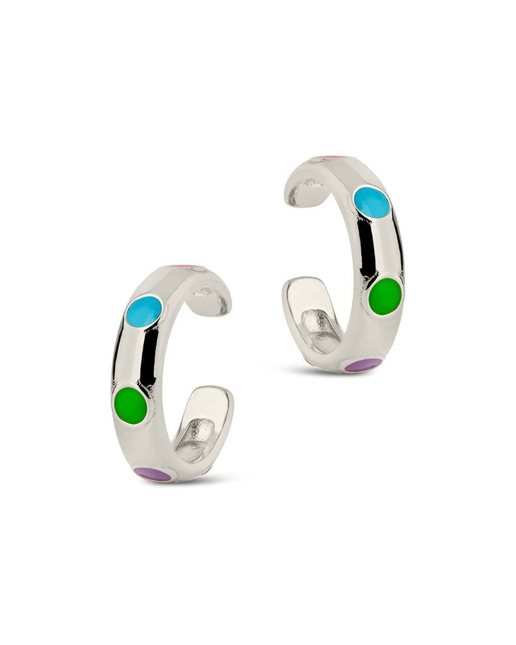 Sterling Silver Truvy Enamel Ear Cuff Set of 2