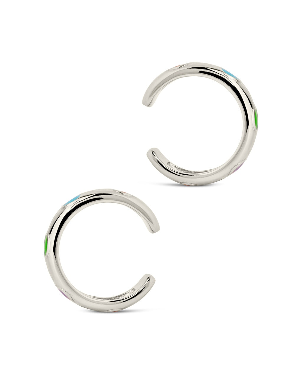 Sterling Silver Truvy Enamel Ear Cuff Set of 2