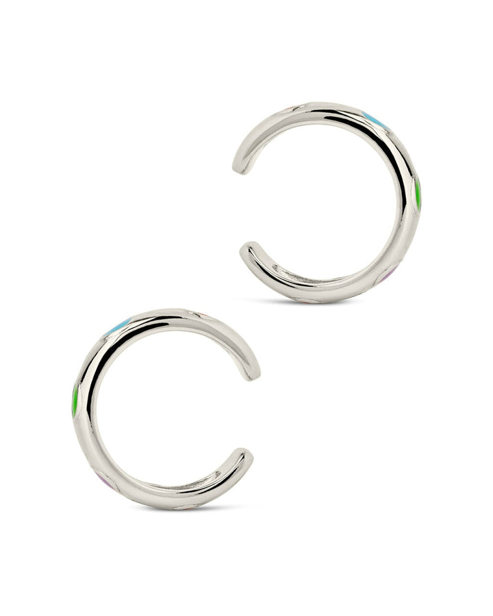Sterling Silver Truvy Enamel Ear Cuff Set of 2