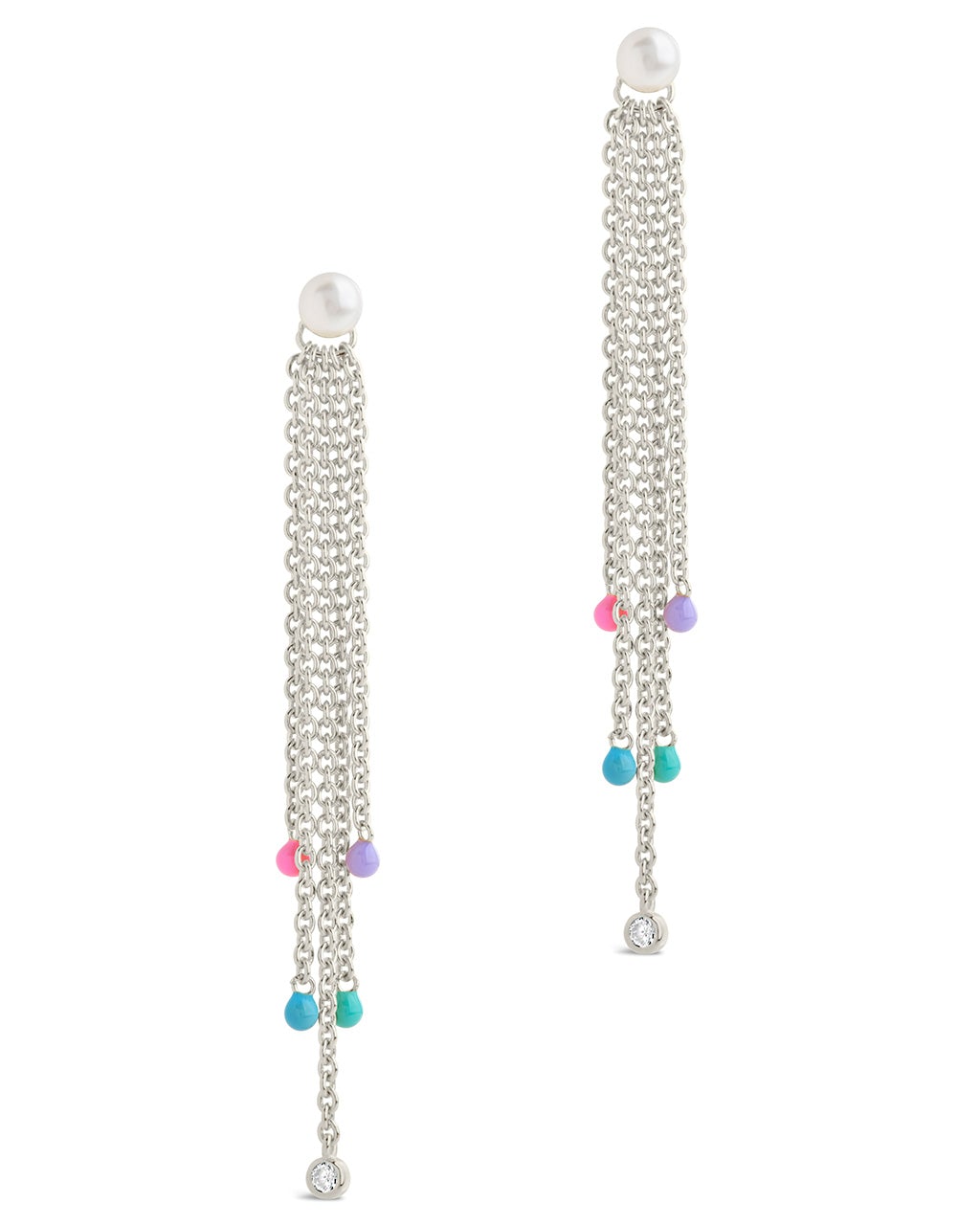 Delmare Enamel & Pearl Dangle Earrings
