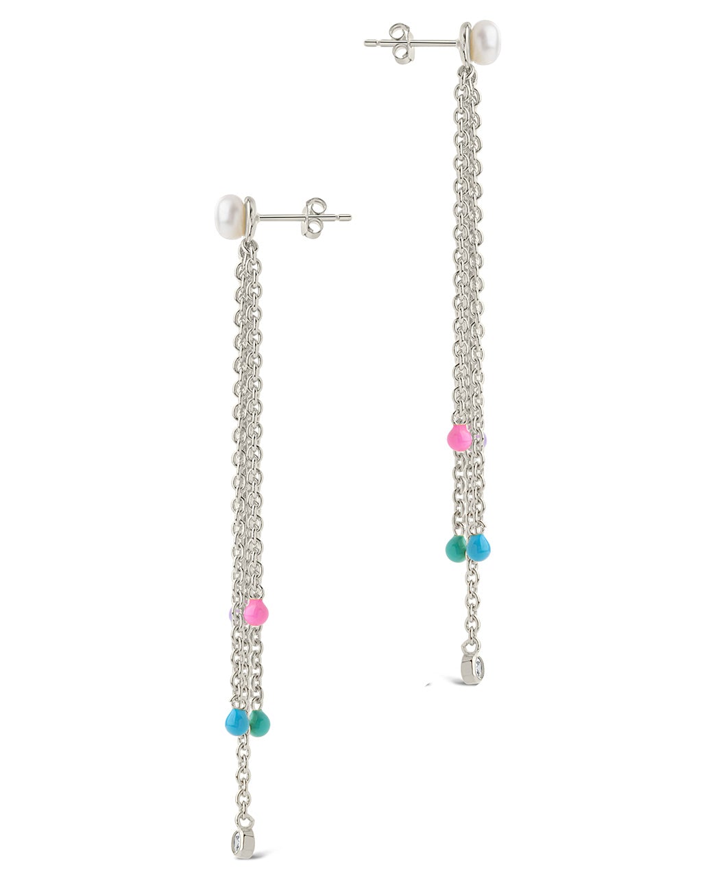 Delmare Enamel & Pearl Dangle Earrings