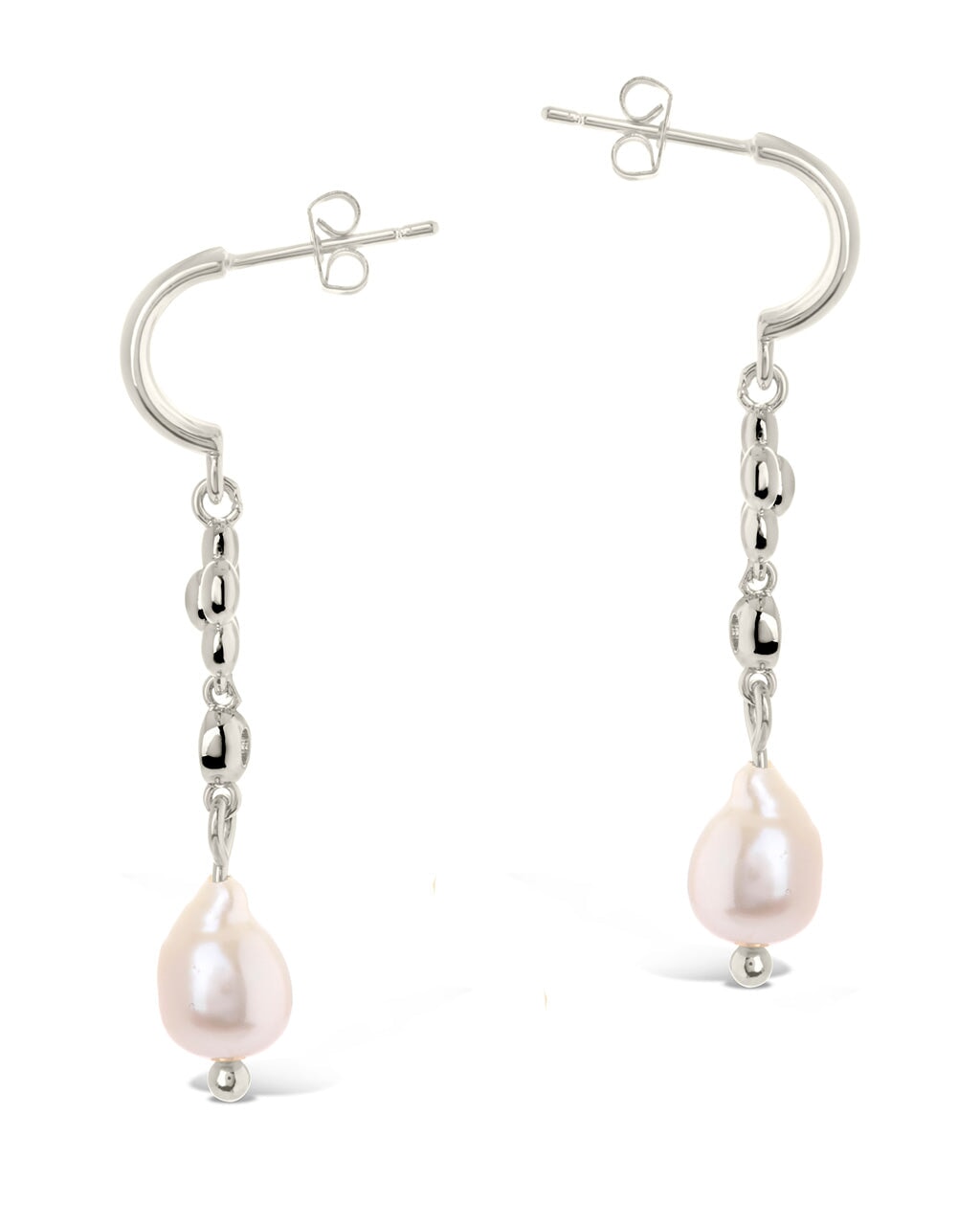 June CZ Flower & Pearl Hoop Earrings