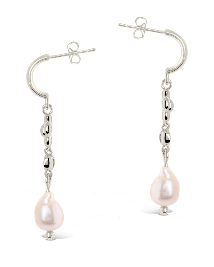 June CZ Flower & Pearl Hoop Earrings