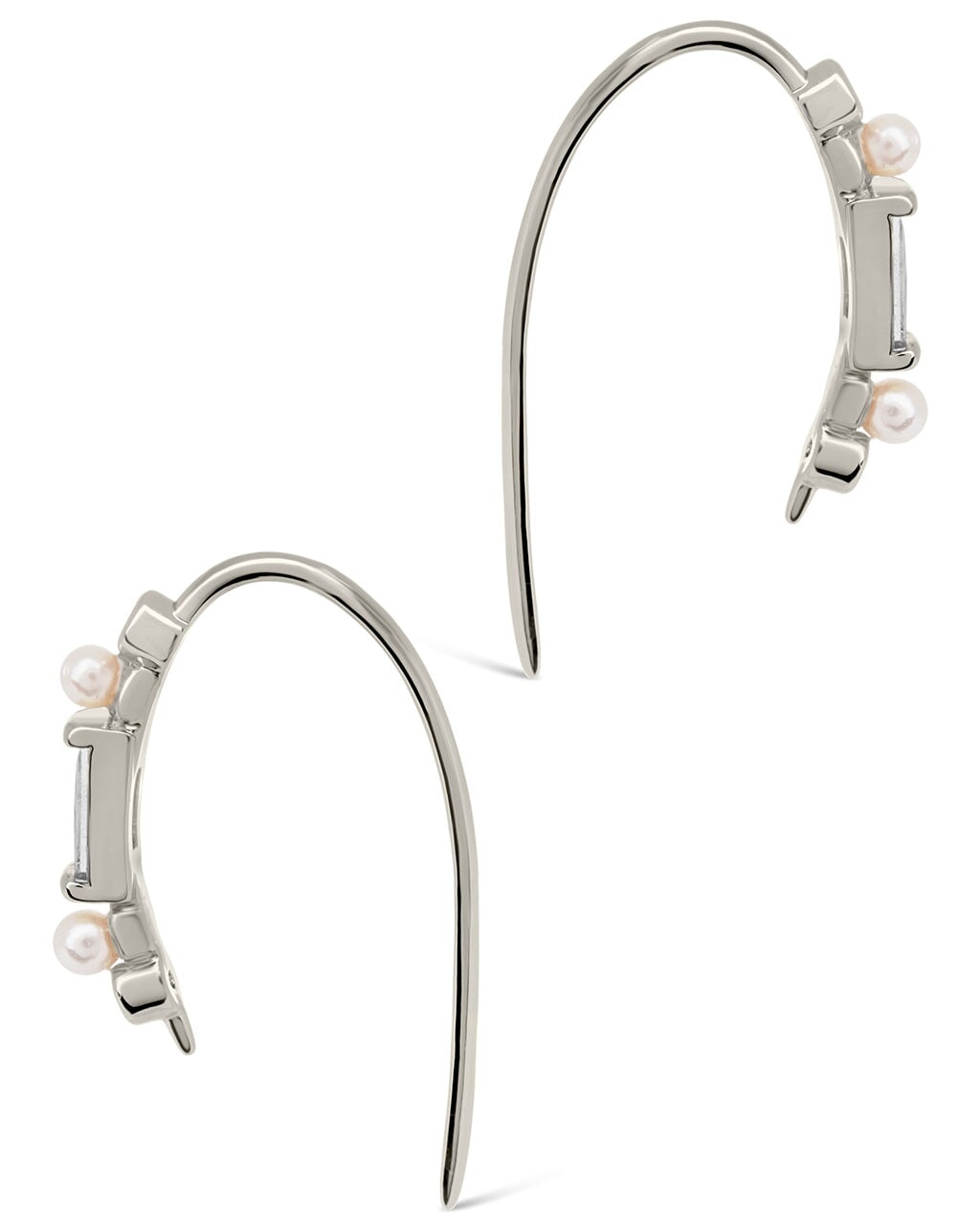 Nadia CZ & Pearl Threader Earrings