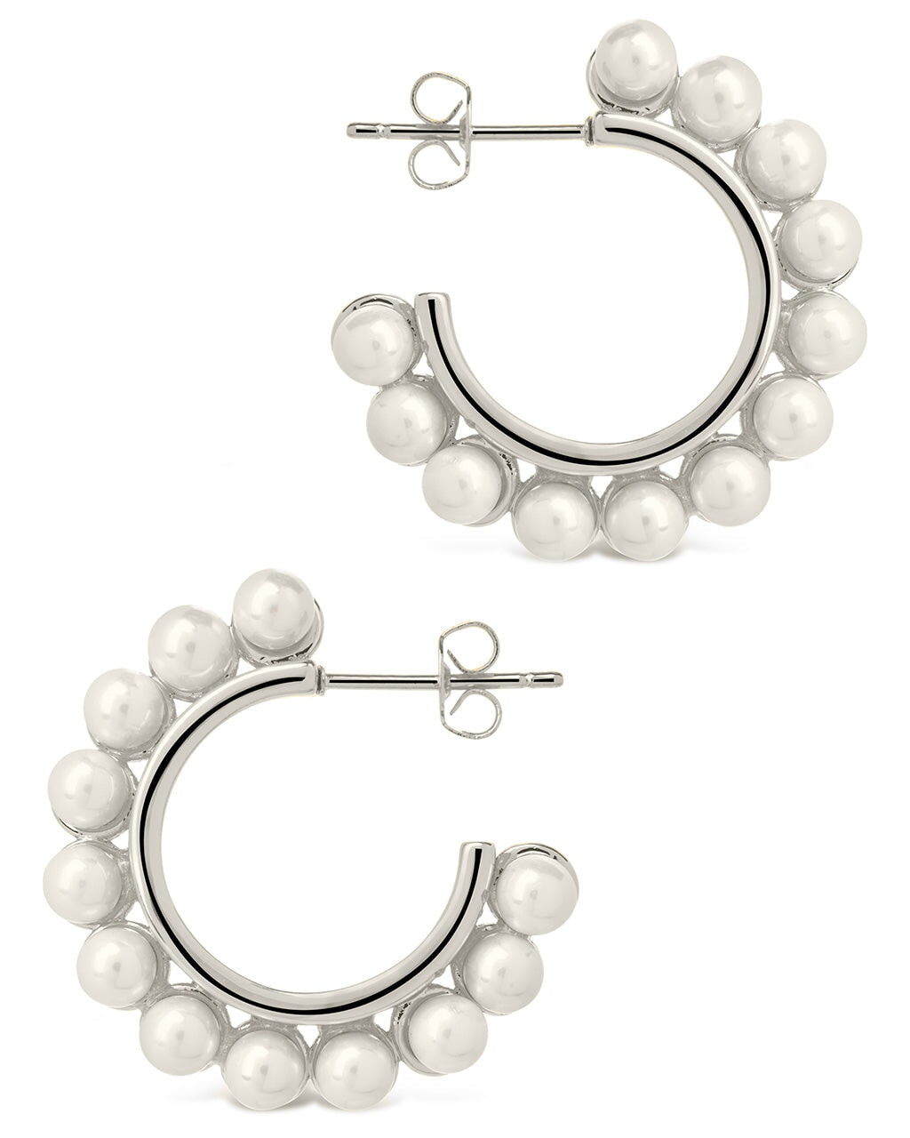 Pearl Bubble Hoop Earrings