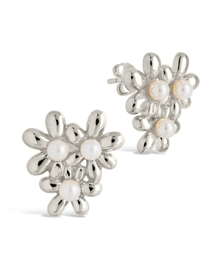 Vallie Pearl Flower Stud Earrings