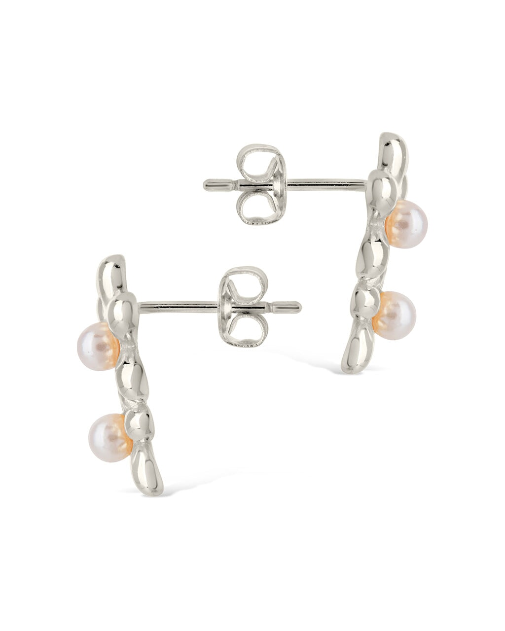 Vallie Pearl Flower Stud Earrings