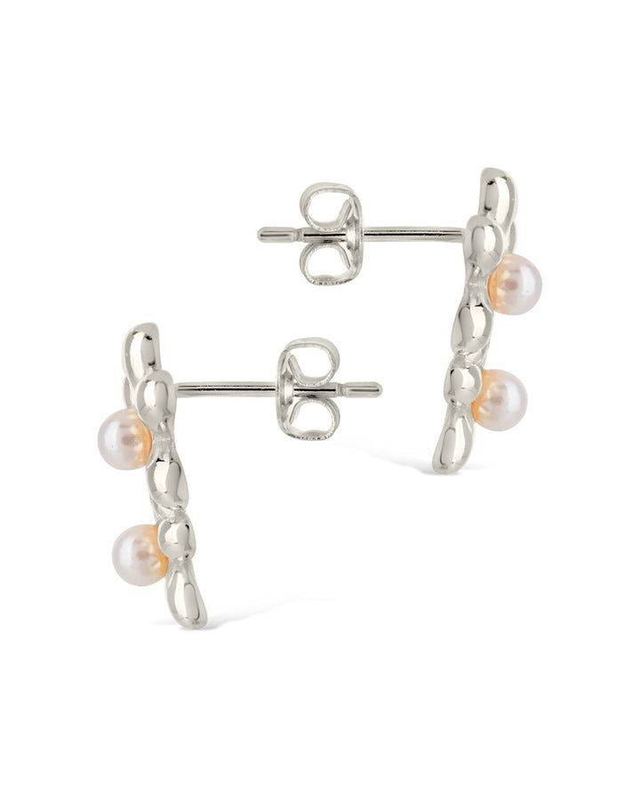 Vallie Pearl Flower Stud Earrings
