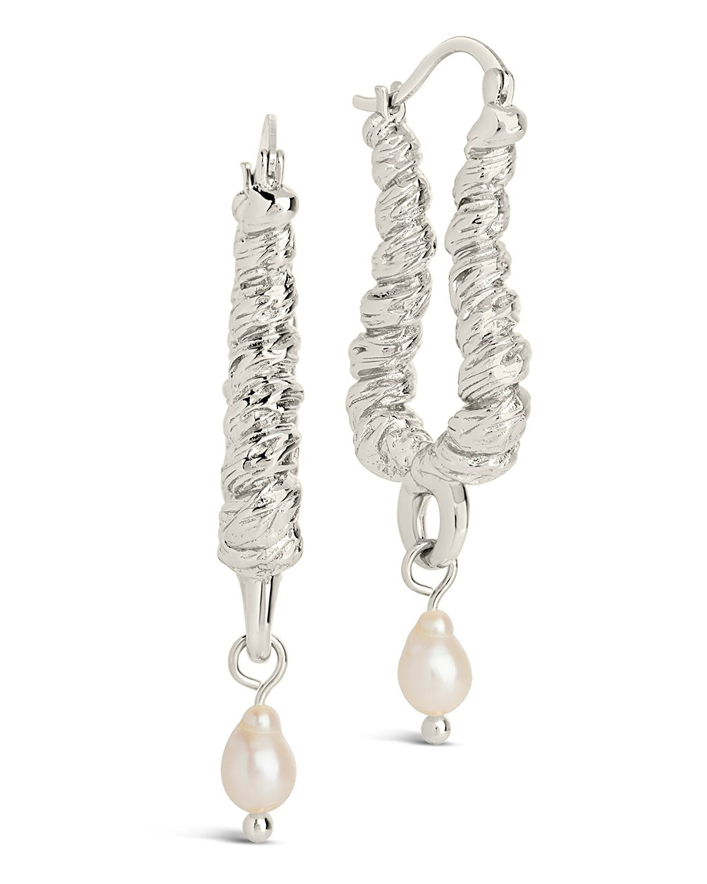 Sylvie Pearl Textured Statement Hoops