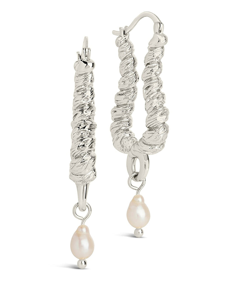 Sylvie Pearl Textured Statement Hoops
