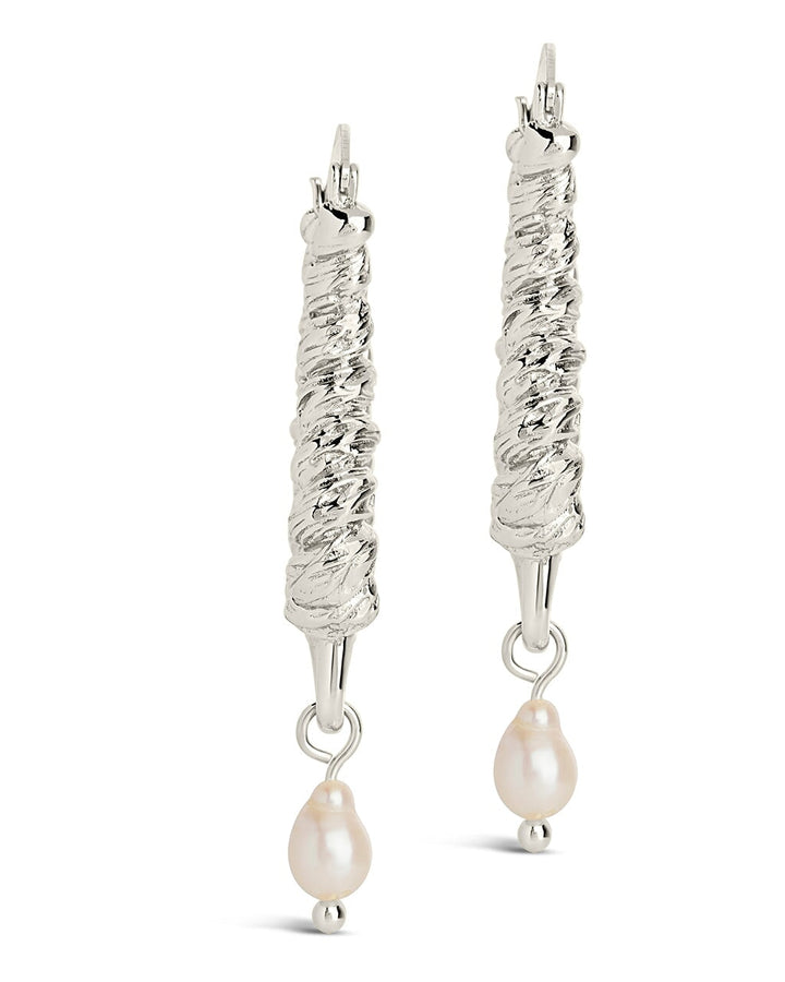Sylvie Pearl Textured Statement Hoops