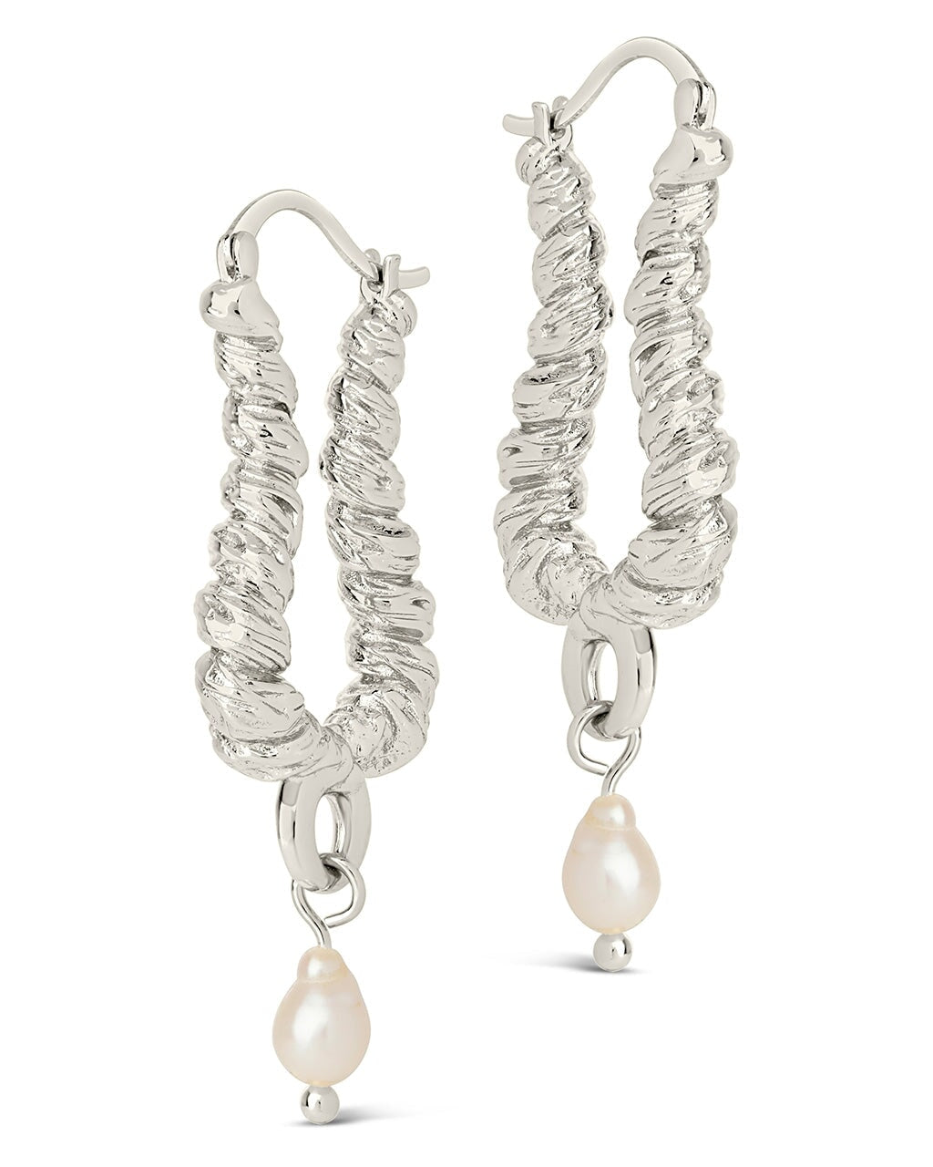 Sylvie Pearl Textured Statement Hoops