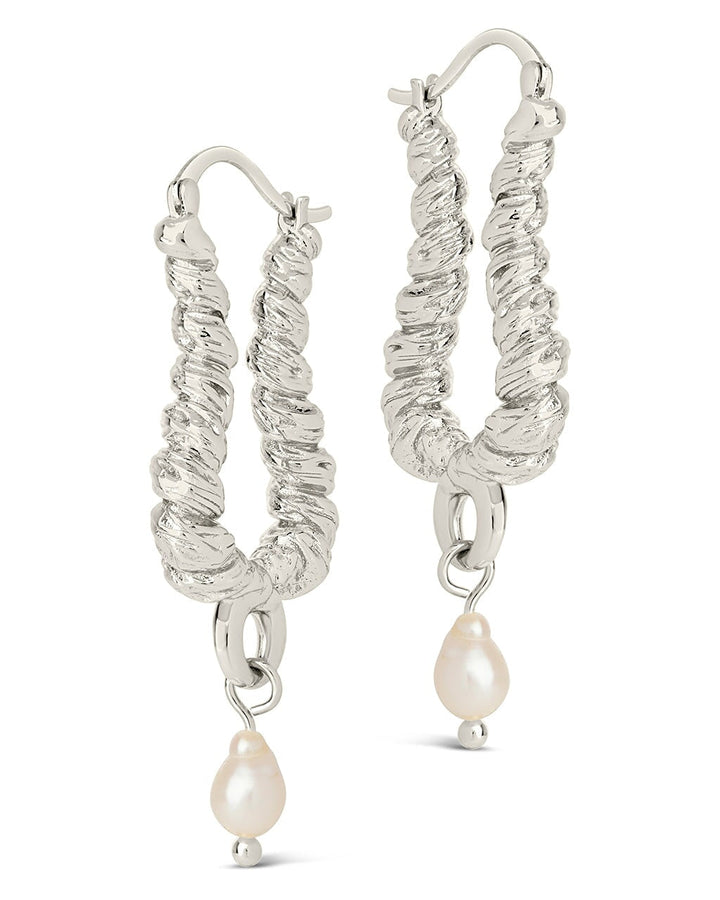 Sylvie Pearl Textured Statement Hoops