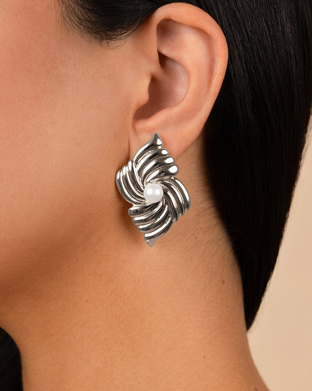 Fantaise Pearl Statement Stud Earrings