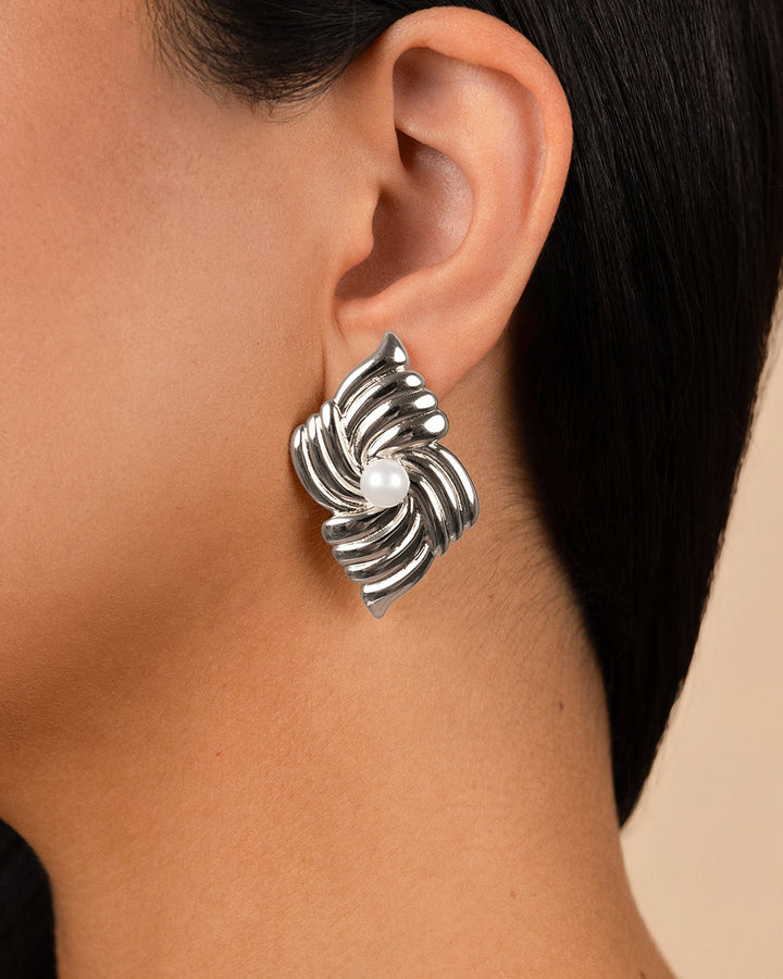 Fantaise Pearl Statement Stud Earrings