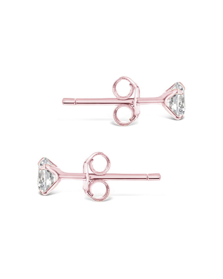 Sterling Silver 4mm CZ Stud Earrings
