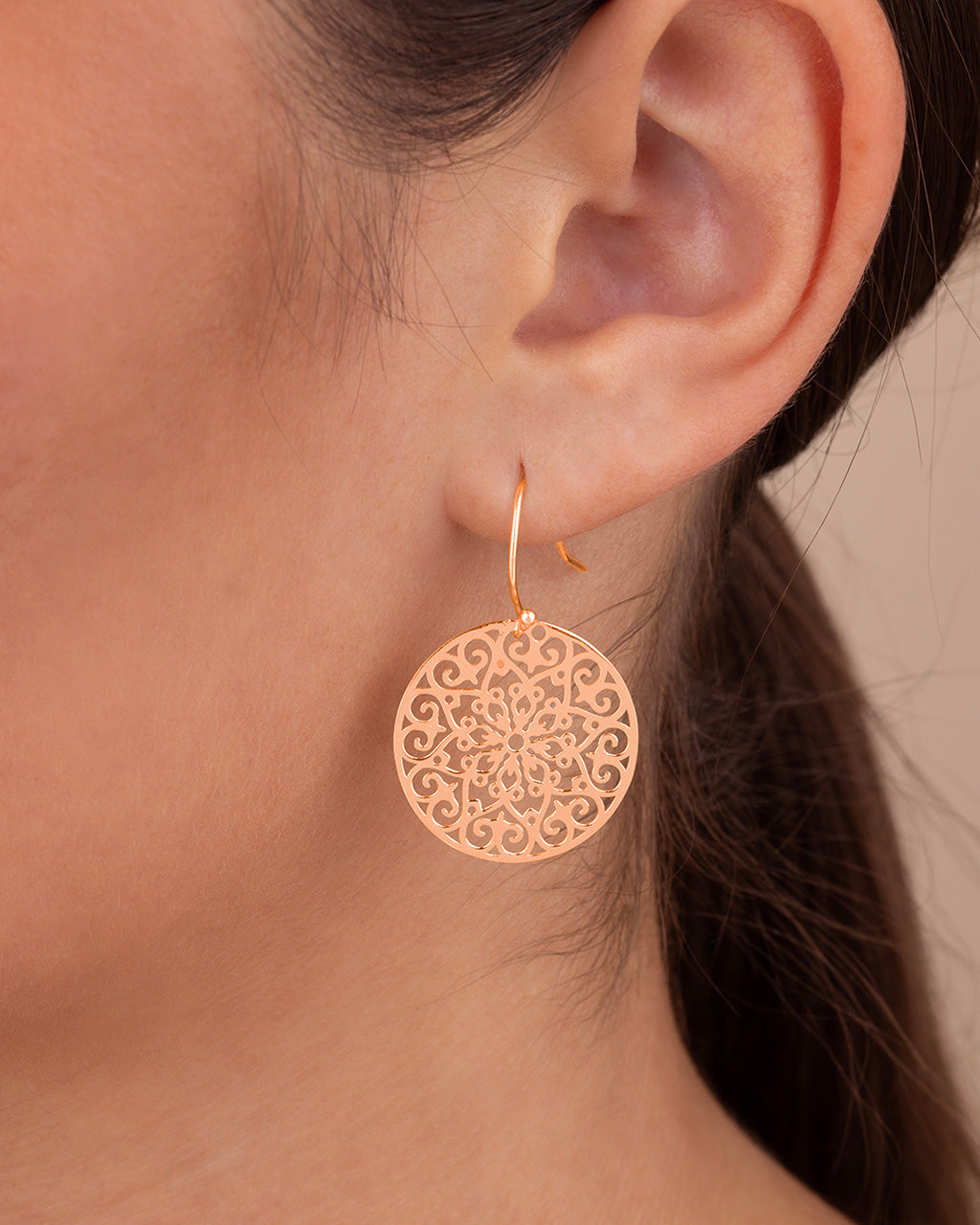 Sterling Silver Round Filigree Dangle Earrings