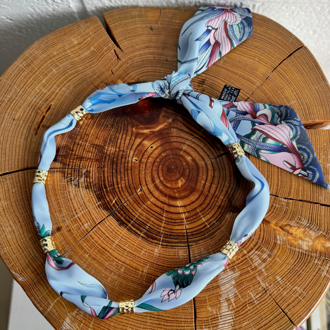 GEMELLI | BANDANA SCARF NECKLACE - INDIGO GLOW