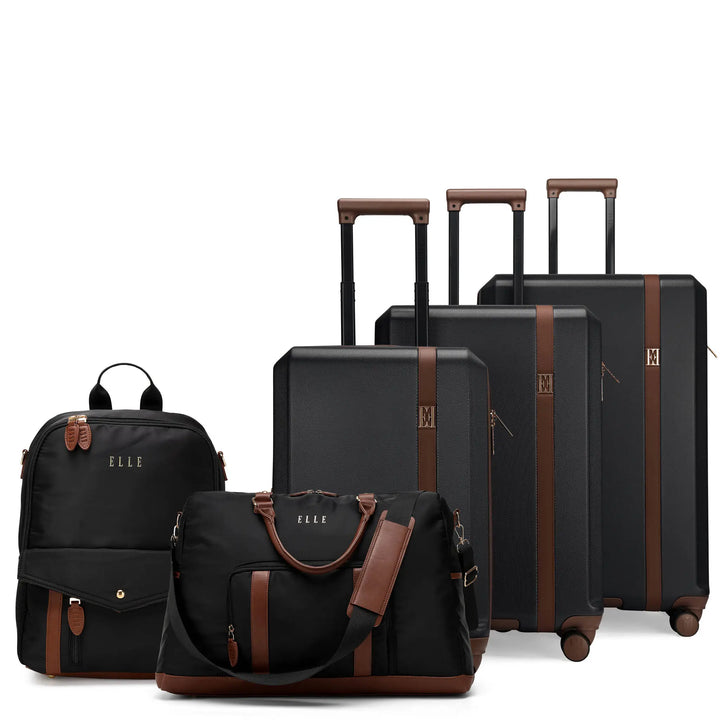 Luxe Journey Expandable 5 Piece Retro Luggage Set