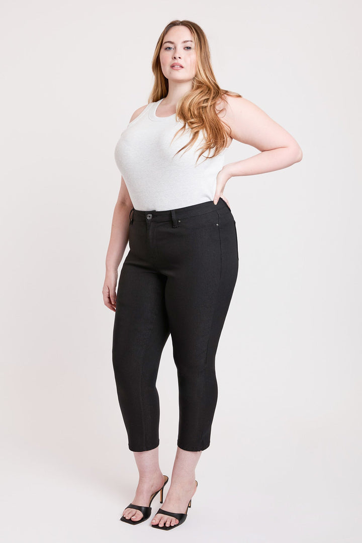 Women's Plus High Rise Hyperstretch Cropped Straight Pants
