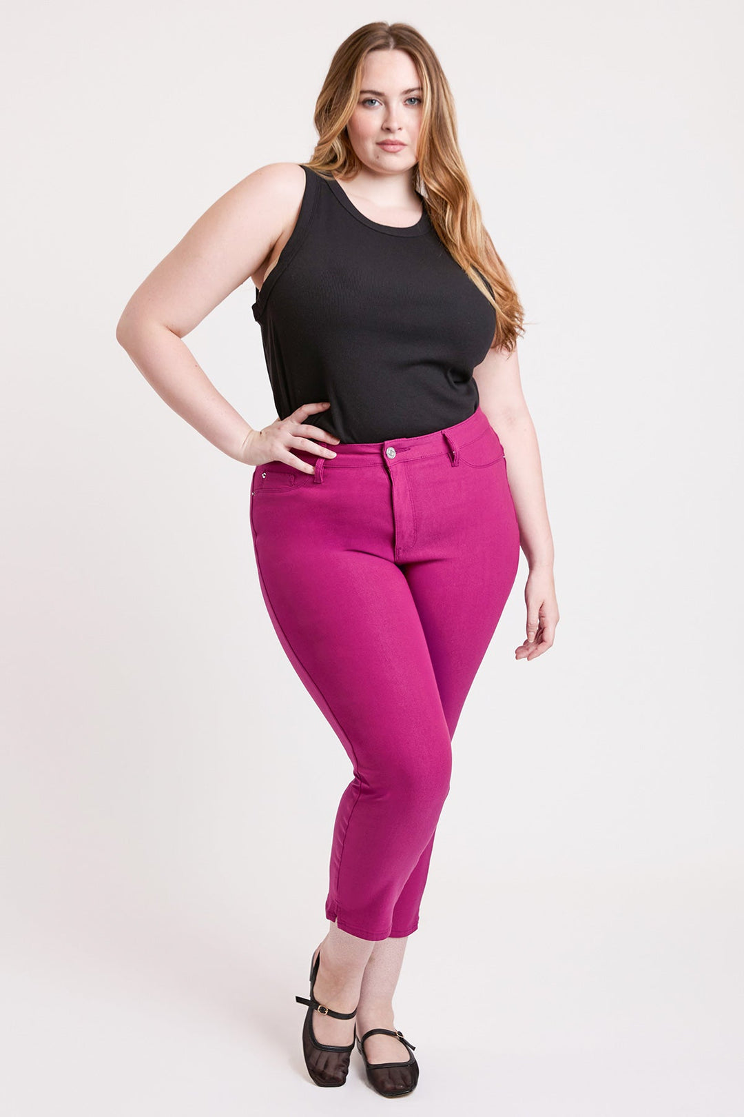 Women's Plus High Rise Hyperstretch Cropped Straight Pants