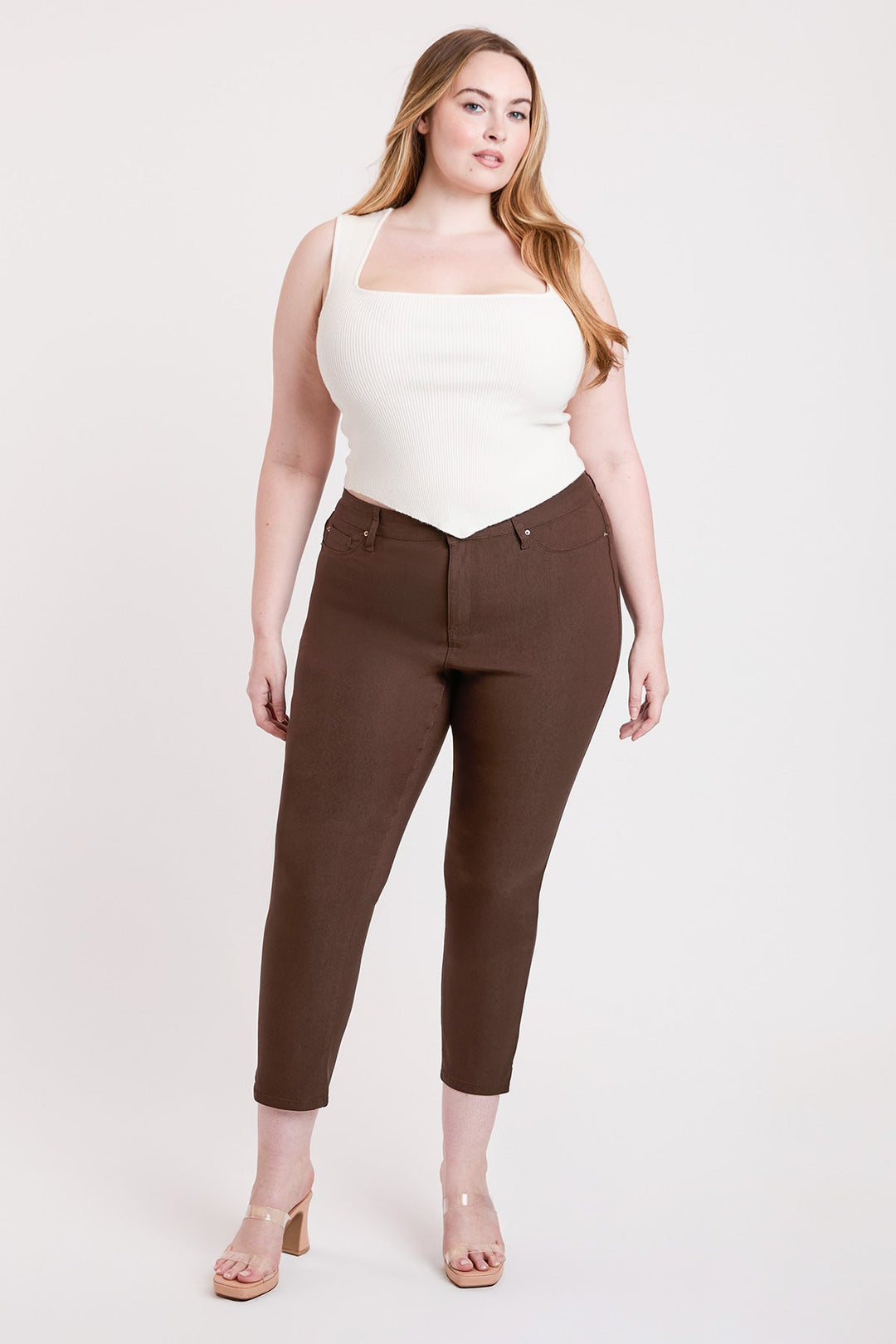 Women's Plus High Rise Hyperstretch Cropped Straight Pants