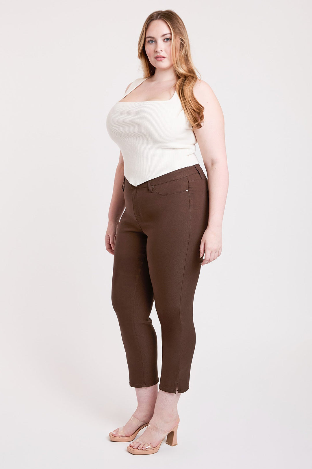 Women's Plus High Rise Hyperstretch Cropped Straight Pants