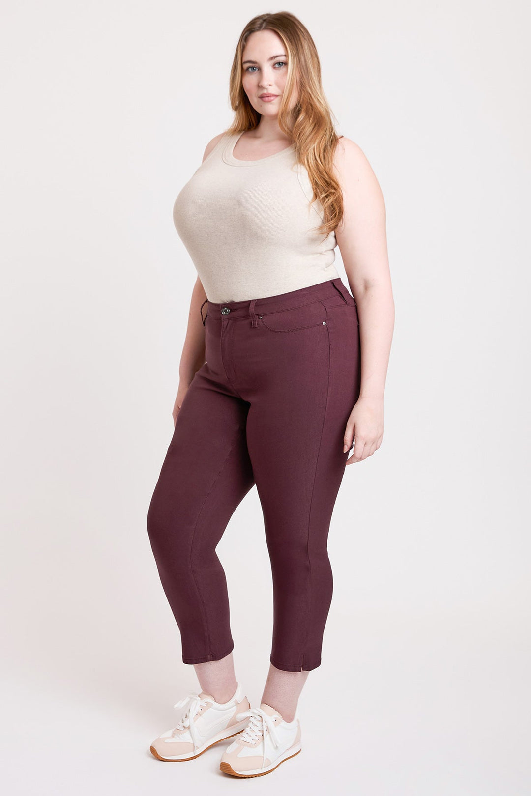 Women's Plus High Rise Hyperstretch Cropped Straight Pants