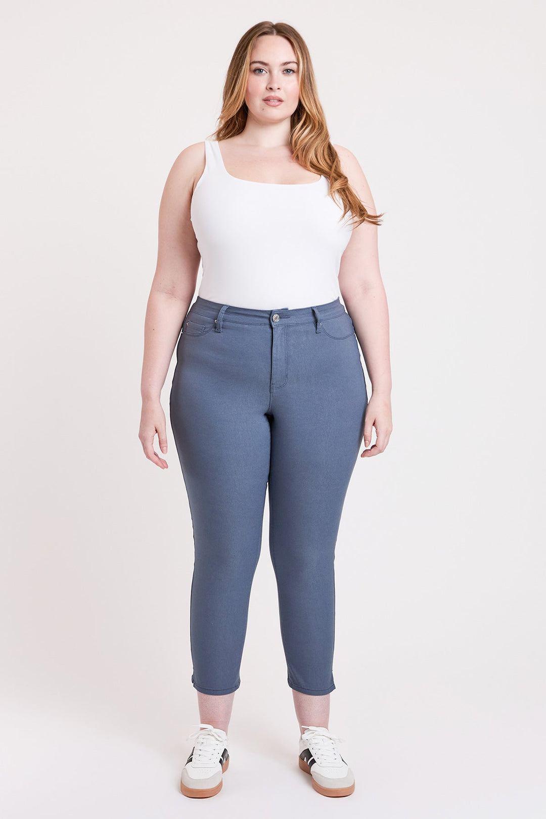 Women's Plus High Rise Hyperstretch Cropped Straight Pants