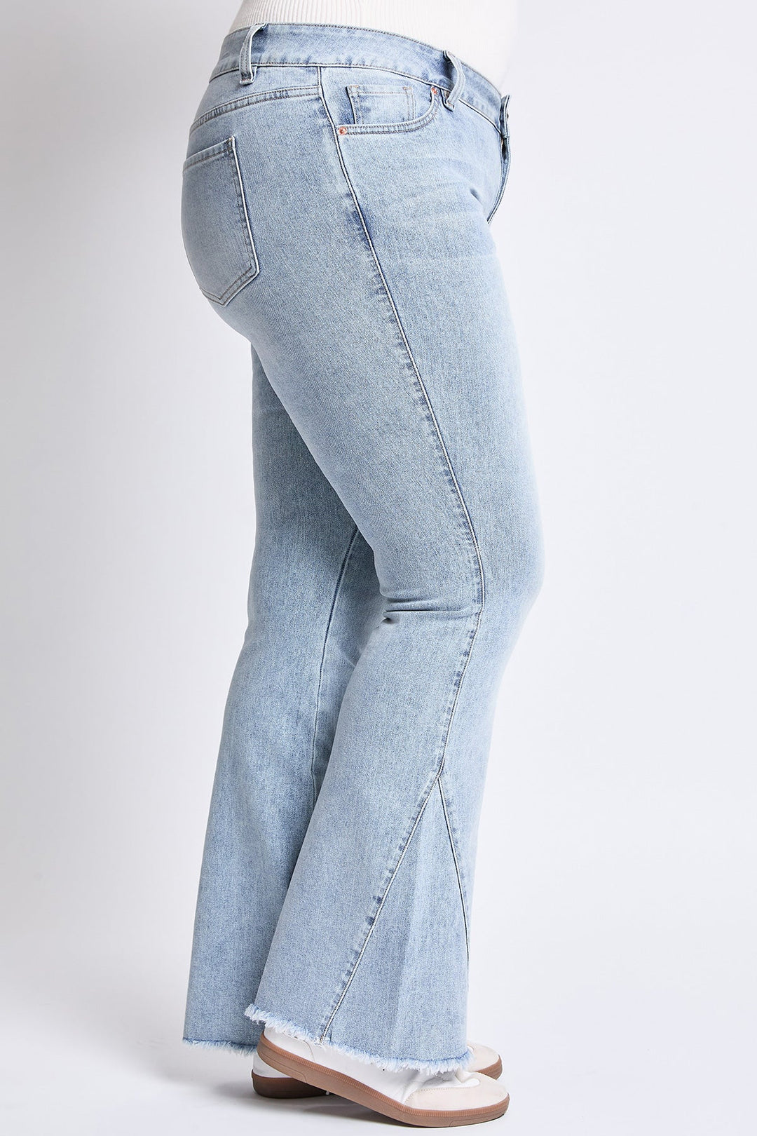 Women's Plus Low Rise Frayed Hem Flare Jeans