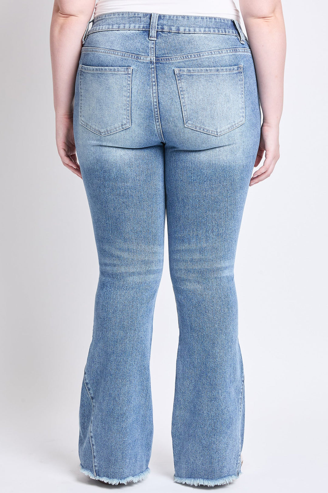 Women's Plus Low Rise Frayed Hem Flare Jeans