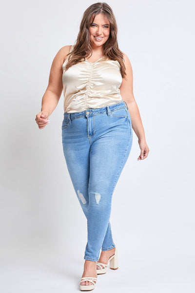 Women's Plus Essential Sustainable Distressed Skinny Jeans