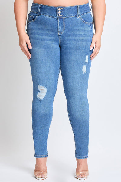 Women's Plus Essential Sustainable Distressed Skinny Jeans