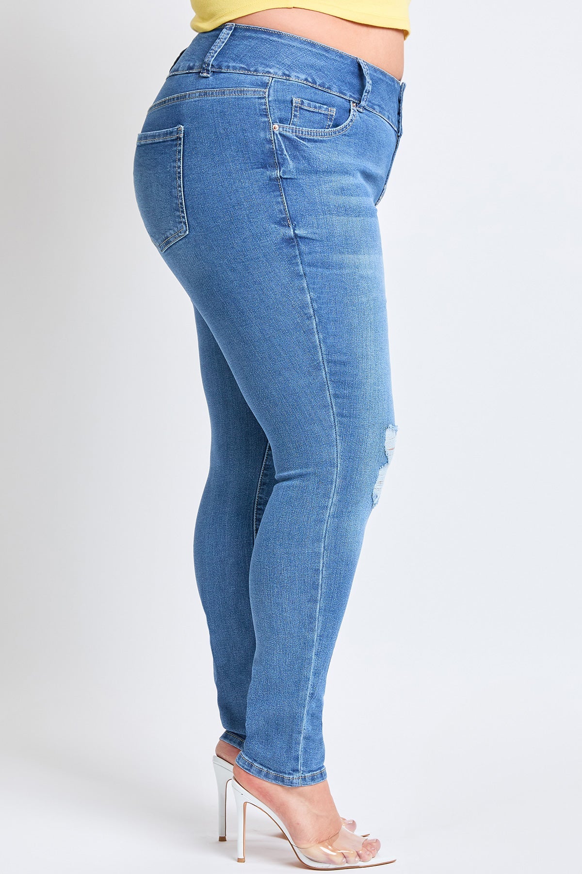 Women's Plus Essential Sustainable Distressed Skinny Jeans